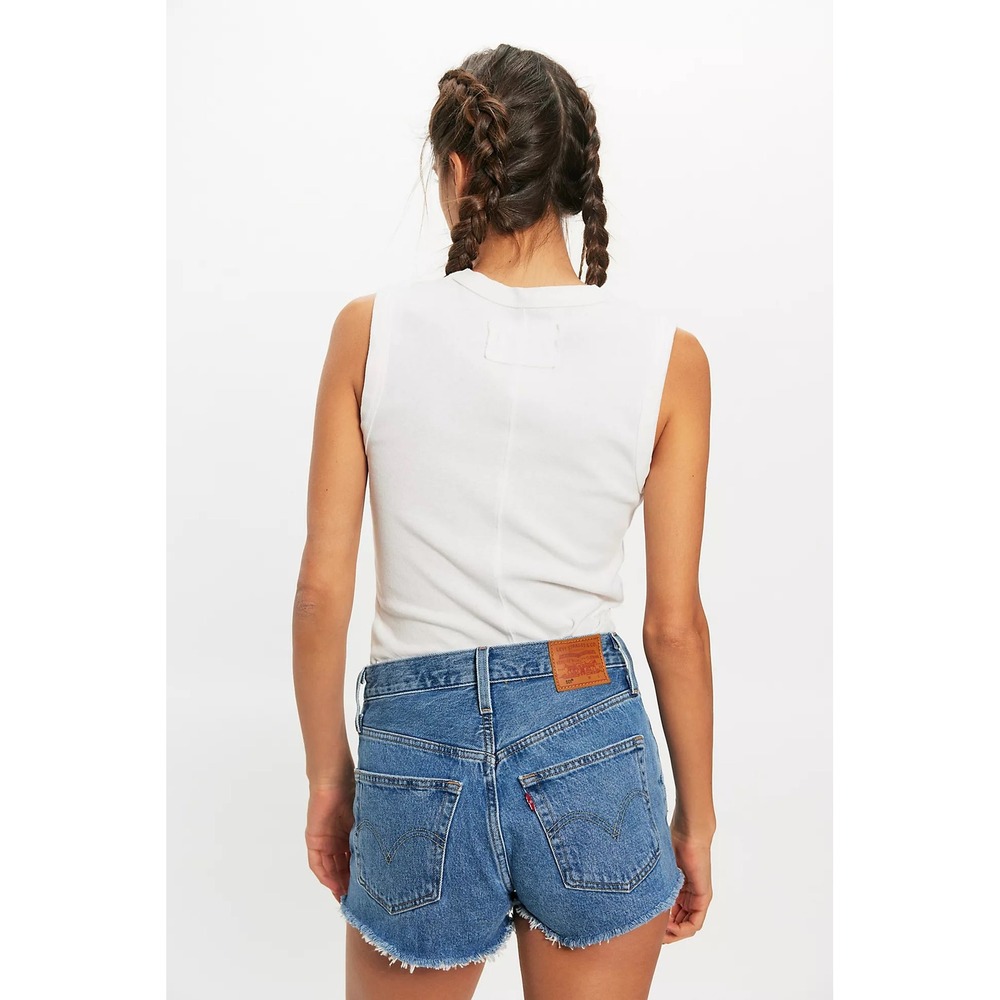 Levi's Premium 501 Women's Denim Shorts Button Fly Raw Hem Size 30‎ - Picture 2 of 7